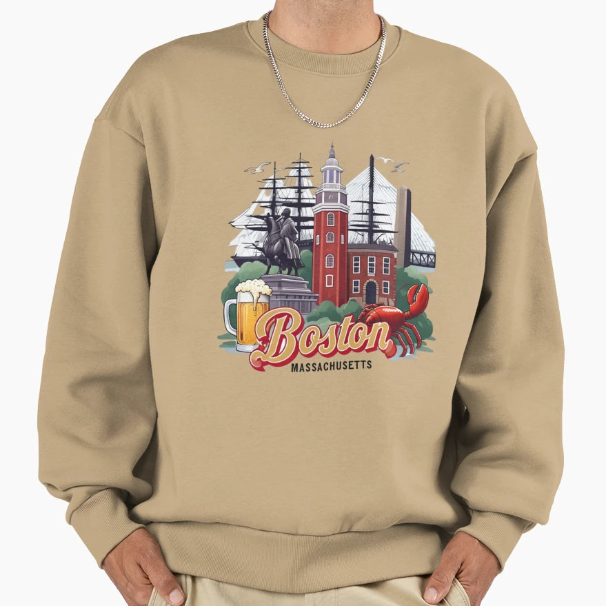 Boston Sweatshirt - Unique Graphic for Adults - T-Shirt, Sweatshirt, Hoodie