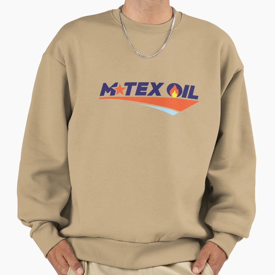 M Tex Oil Logo Sweatshirt - Minimalist Print Unisex - T-Shirt, Sweatshirt, Hoodie
