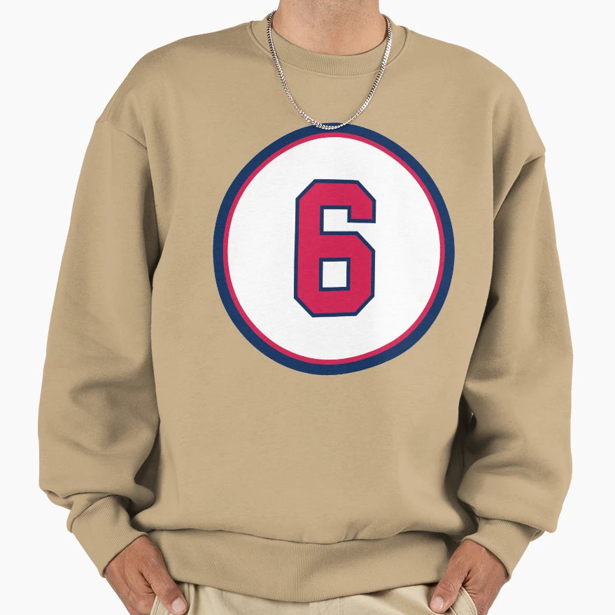 Bobby Cox 6 Jersey Number Sweatshirt - Unique Graphic Men Women - T-Shirt, Sweatshirt, Hoodie