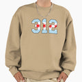 Chicago Flag Area Code Sweatshirt - Trendy Graphic Men Women - T-Shirt, Sweatshirt, Hoodie