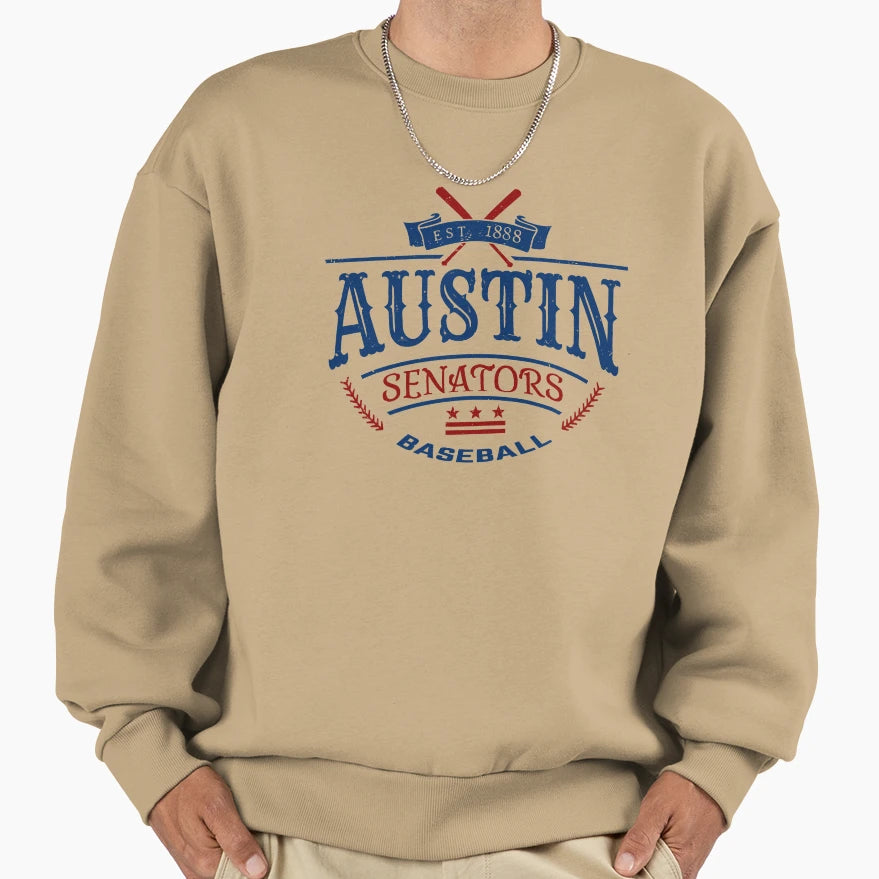 Austin Texas Old Tyme Senators Sweatshirt - Streetwear Style for Adults - T-Shirt, Sweatshirt, Hoodie