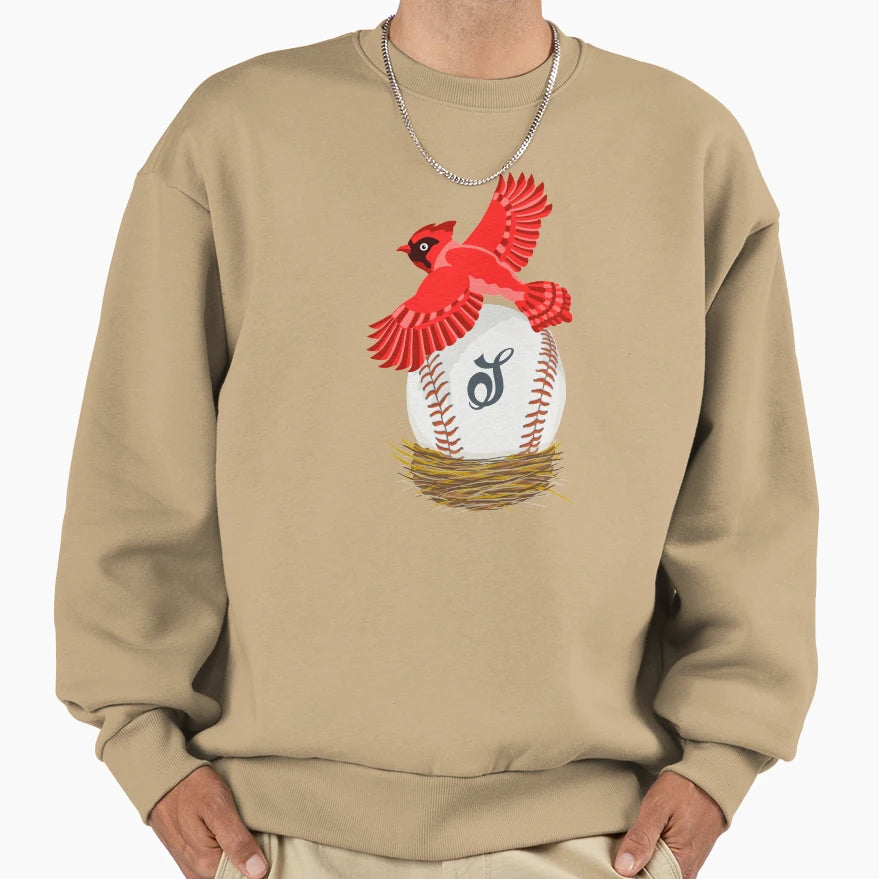 Play Ball Cardinal Baseball Sweatshirt - Novelty Apparel for Adults - T-Shirt, Sweatshirt, Hoodie