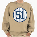 Bernie Williams 51 Jersey Number Sweatshirt - Aesthetic Graphic for Adults - T-Shirt, Sweatshirt, Hoodie