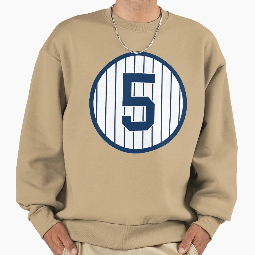 Joe Dimaggio 5 Jersey Number Sweatshirt - Minimalist Print for Adults - T-Shirt, Sweatshirt, Hoodie