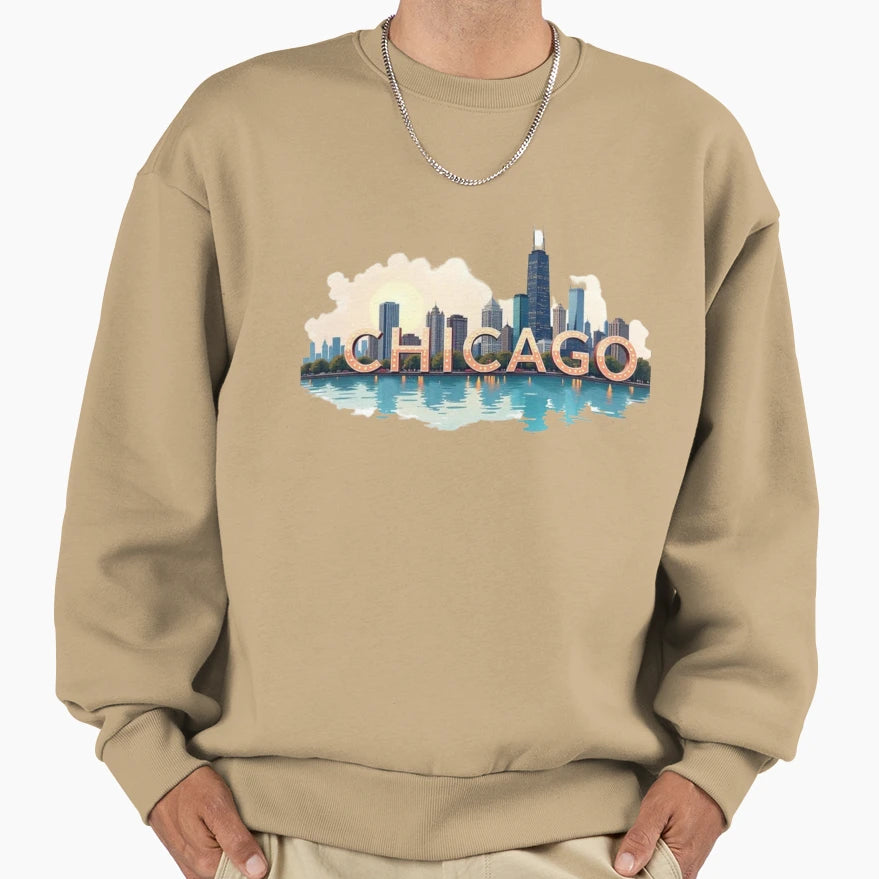 Chicago Sweatshirt - Aesthetic Graphic Men Women - T-Shirt, Sweatshirt, Hoodie