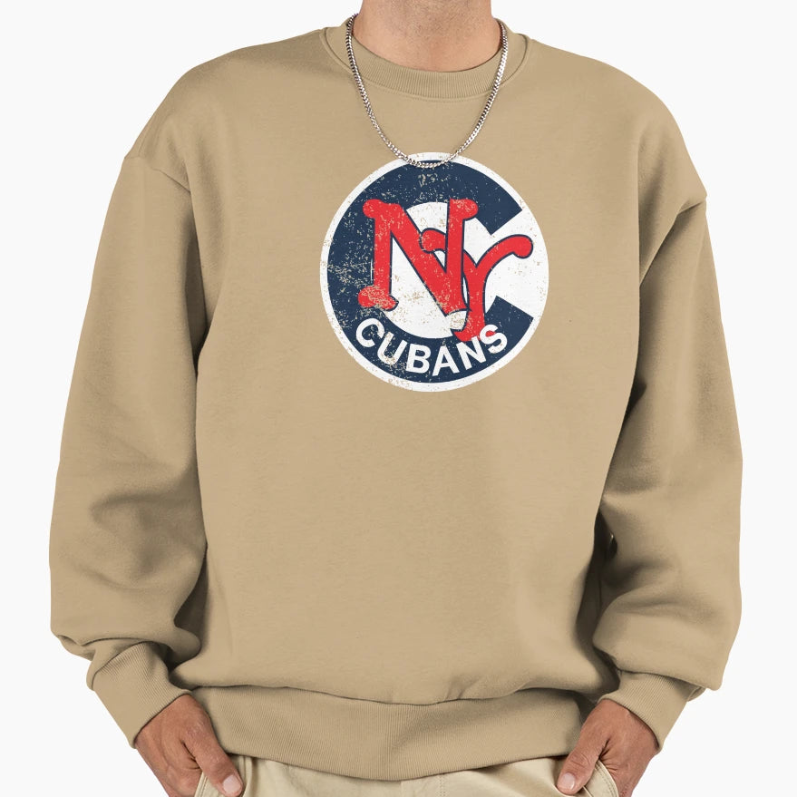 New York Cubans Distressed Circle Logo Sweatshirt - Graphic Print Unisex - T-Shirt, Sweatshirt, Hoodie