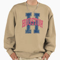 Distressed Collegiate Houston Sweatshirt - Custom Art Print for Adults - T-Shirt, Sweatshirt, Hoodie