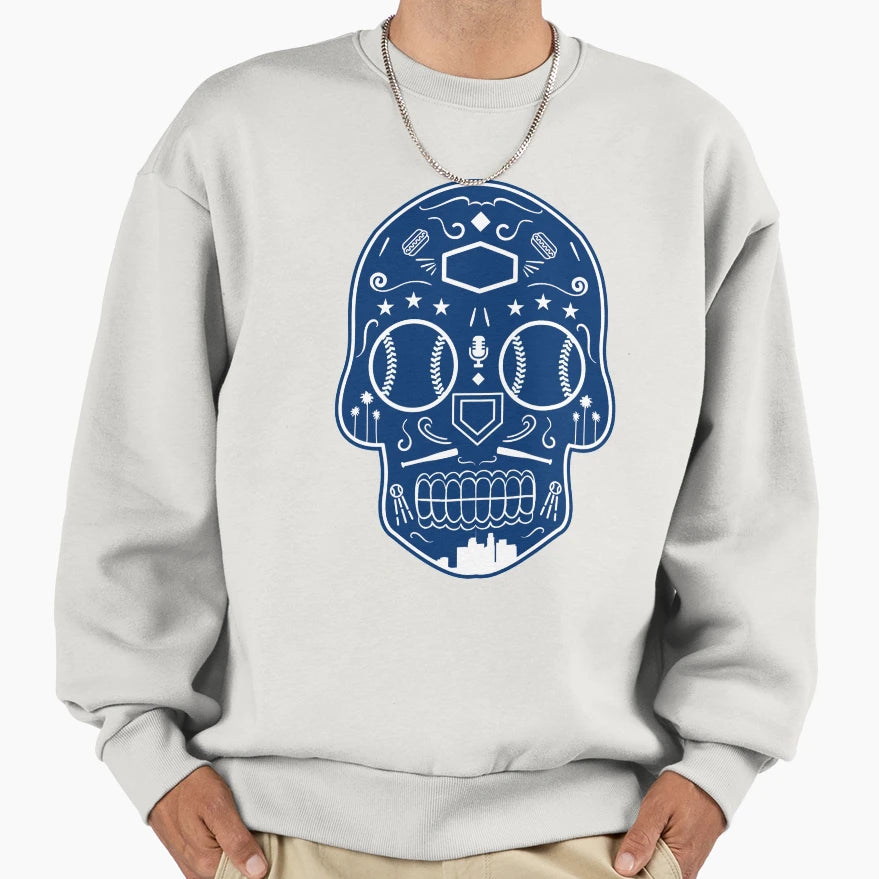 Los Angeles Baseball Sugar Skull Sweatshirt - Aesthetic Graphic for Adults - T-Shirt, Sweatshirt, Hoodie