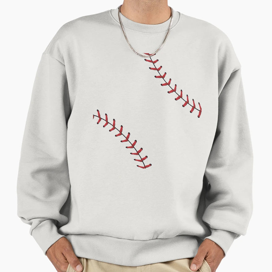 Baseball Lace Stitches Sweatshirt - Unique Graphic Men Women - T-Shirt, Sweatshirt, Hoodie