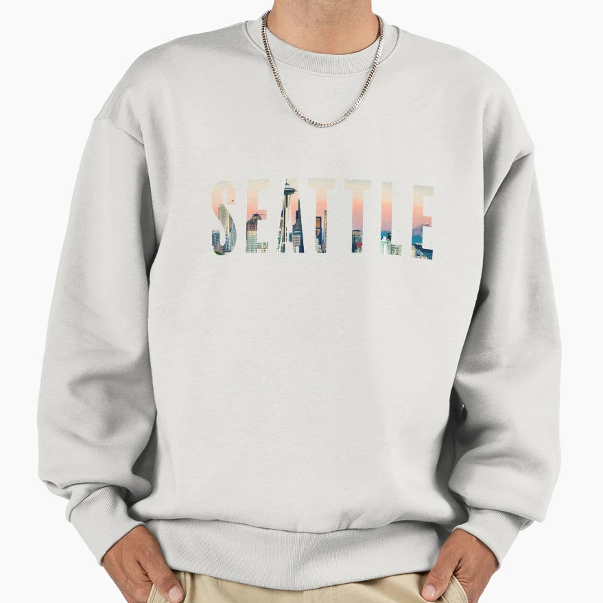 Seattle Skyline Sweatshirt - Unique Graphic Unisex - T-Shirt, Sweatshirt, Hoodie