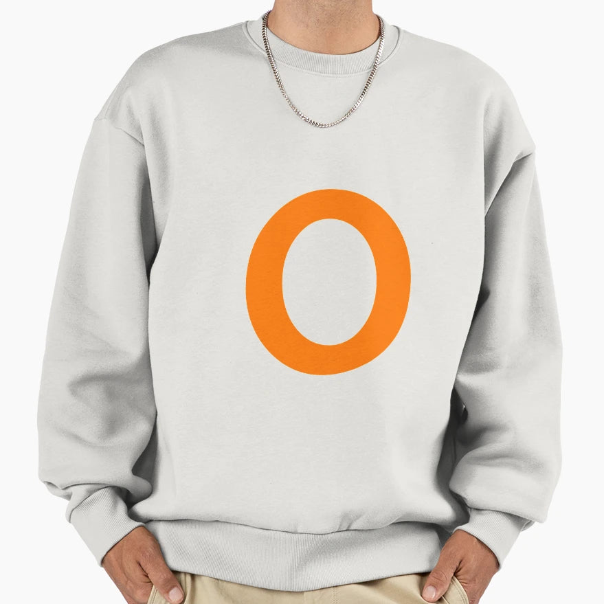 Orange Color Letter O Sweatshirt - Graphic Print Unisex - T-Shirt, Sweatshirt, Hoodie