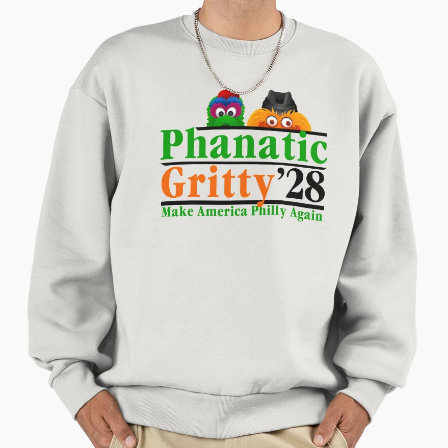 Phanatic Gritty President 2028 Sweatshirt - Trendy Graphic for Adults - T-Shirt, Sweatshirt, Hoodie