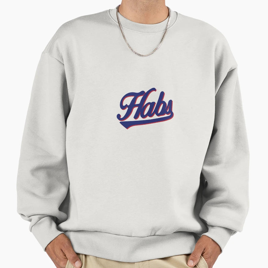 Habs Script Blue Sweatshirt - Trendy Graphic for Adults - T-Shirt, Sweatshirt, Hoodie