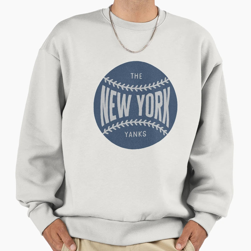 New York Baseball Ball Stitching Sweatshirt - Graphic Print for Adults - T-Shirt, Sweatshirt, Hoodie