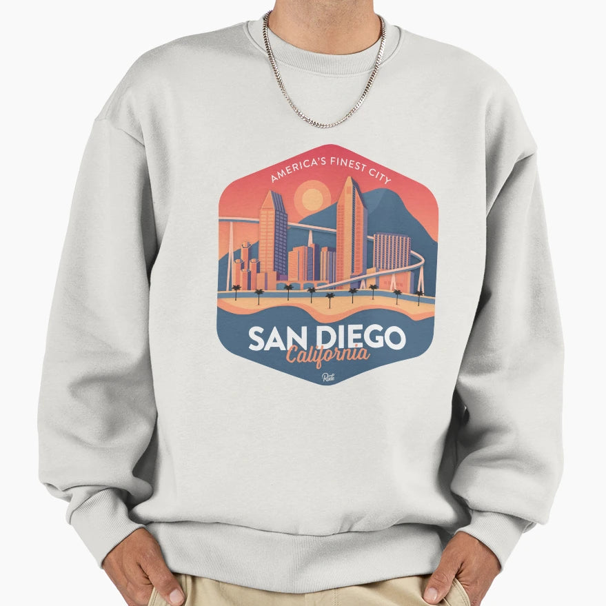 San Diego California Badge Sweatshirt - Casual Everyday Wear Men Women - T-Shirt, Sweatshirt, Hoodie