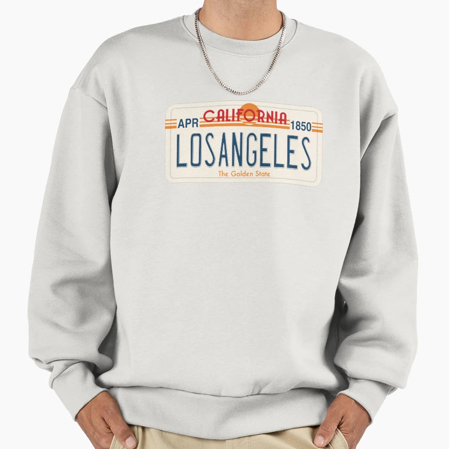 Los Angeles California License Sweatshirt - Casual Everyday Wear Unisex - T-Shirt, Sweatshirt, Hoodie