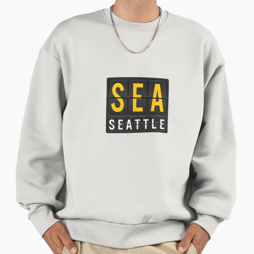 Sea Seattle Airport Code Sweatshirt - Graphic Print for Adults - T-Shirt, Sweatshirt, Hoodie