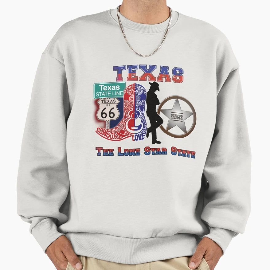 Texas Lone Star State Sweatshirt - Aesthetic Graphic Unisex - T-Shirt, Sweatshirt, Hoodie