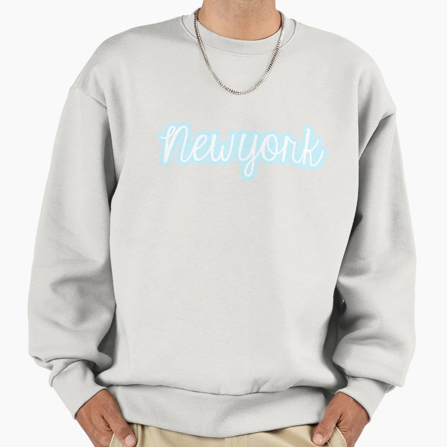 Blue New York Sweatshirt - Unique Graphic Men Women - T-Shirt, Sweatshirt, Hoodie