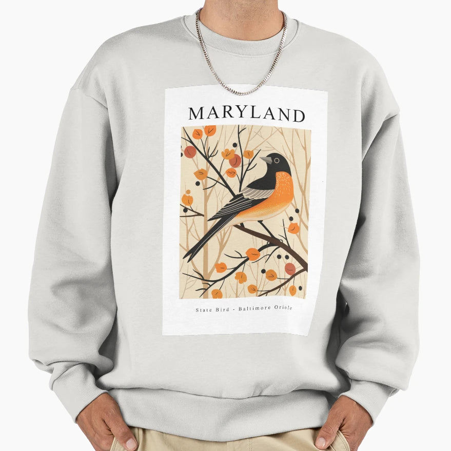 Maryland State Bird Baltimore Sweatshirt - Aesthetic Graphic Men Women - T-Shirt, Sweatshirt, Hoodie