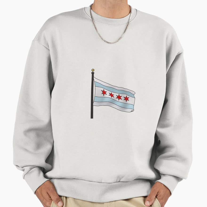 Chicago Flag Sweatshirt - Fun Novelty Design for Adults - T-Shirt, Sweatshirt, Hoodie