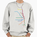 Chicago Transit Map Sweatshirt - Minimalist Print for Adults - T-Shirt, Sweatshirt, Hoodie