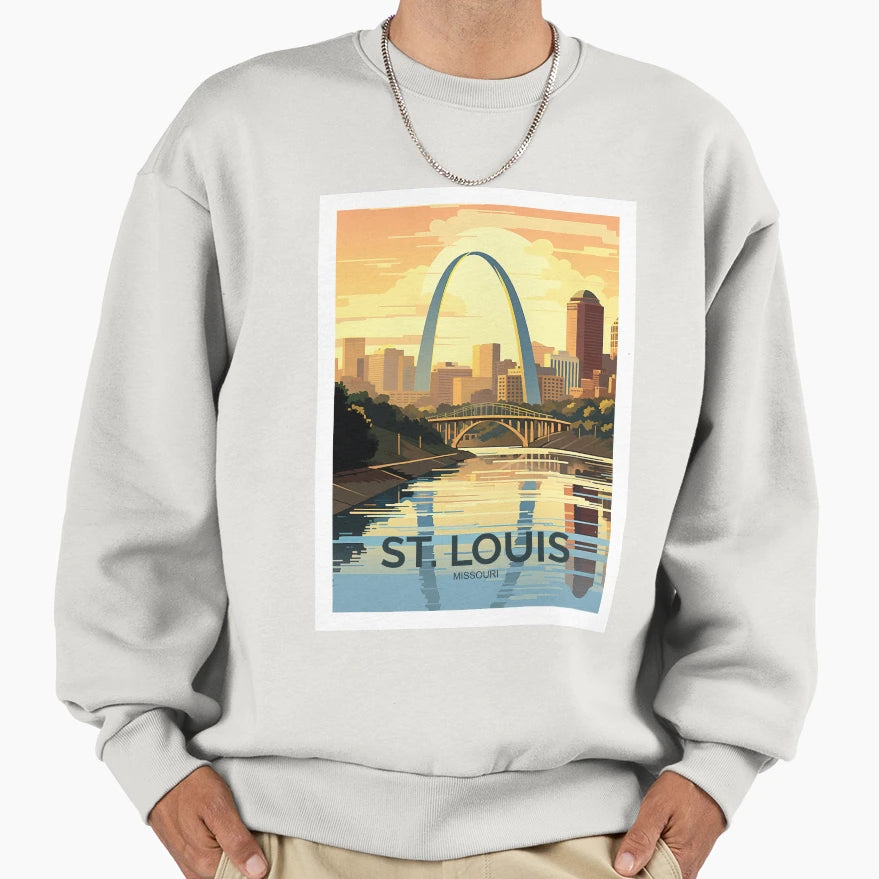 St Louis Travel Art Sweatshirt - Unique Graphic Men Women - T-Shirt, Sweatshirt, Hoodie