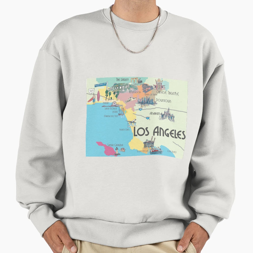 Los Angeles California Clean Sweatshirt - Casual Everyday Wear Unisex - T-Shirt, Sweatshirt, Hoodie