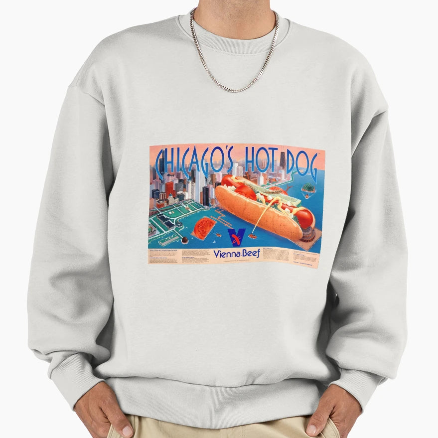 Vienna Beef Navy Pier Hot Dog Sweatshirt - Casual Everyday Wear Unisex - T-Shirt, Sweatshirt, Hoodie