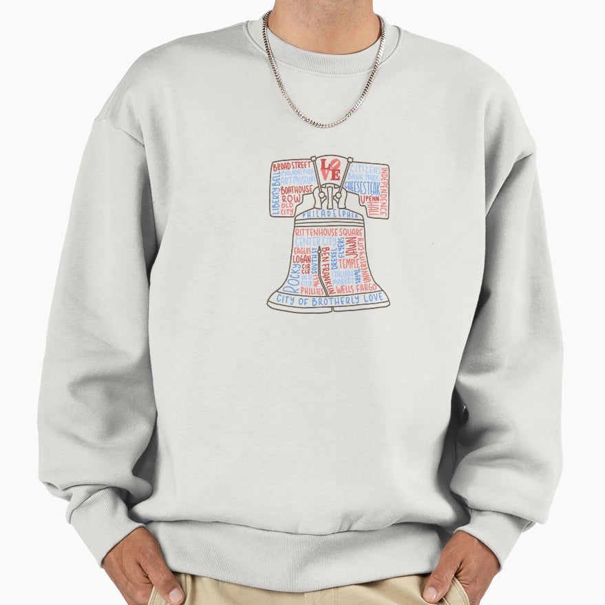 Philly Liberty Bell Sweatshirt - Minimalist Print Men Women - T-Shirt, Sweatshirt, Hoodie