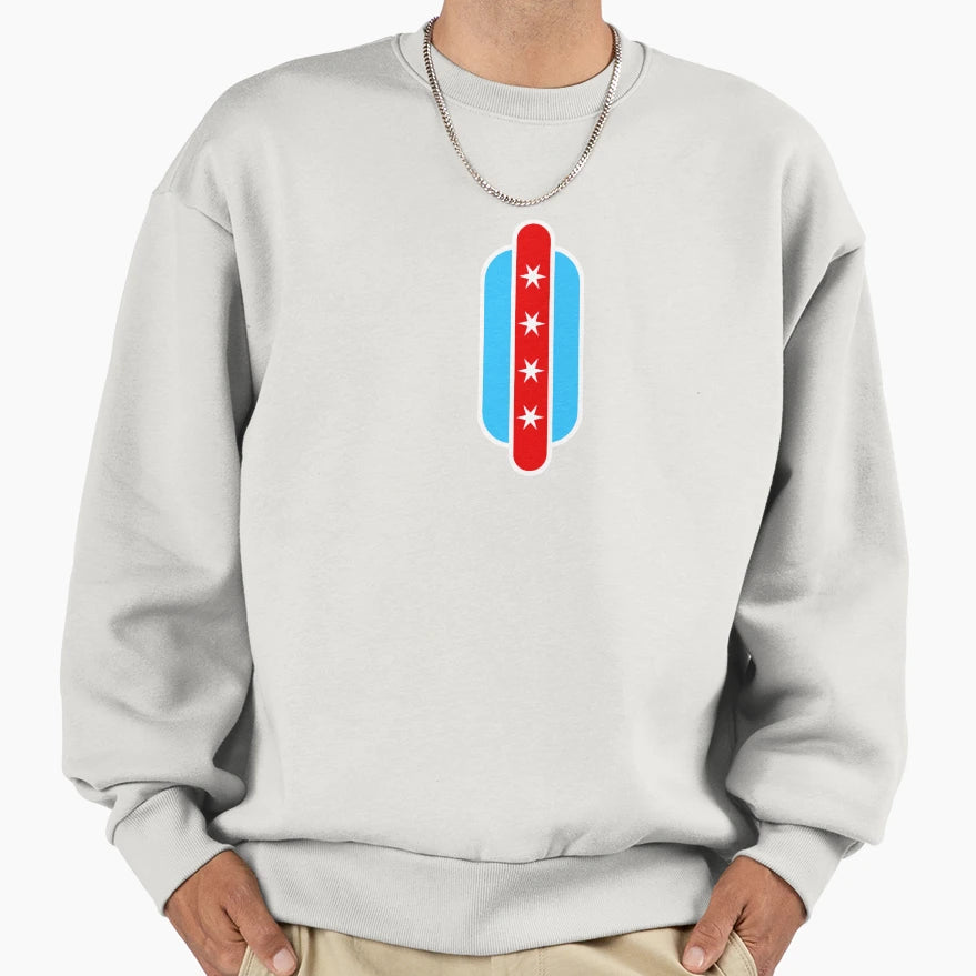 Chicago Hot Dog Flag Sweatshirt - Novelty Apparel Unisex - T-Shirt, Sweatshirt, Hoodie