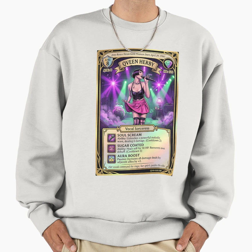 Qveen Herby Card Sweatshirt - Trendy Graphic Men Women - T-Shirt, Sweatshirt, Hoodie