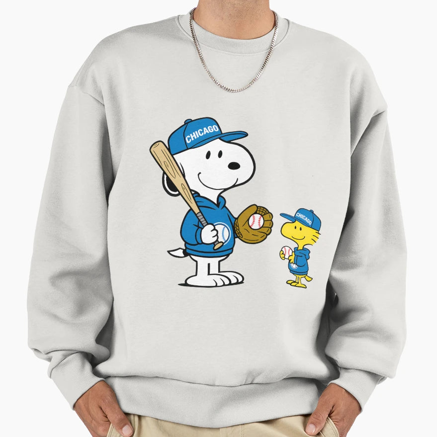 Snoopy Woodstock Baseball Fun Sweatshirt - Minimalist Print for Adults - T-Shirt, Sweatshirt, Hoodie