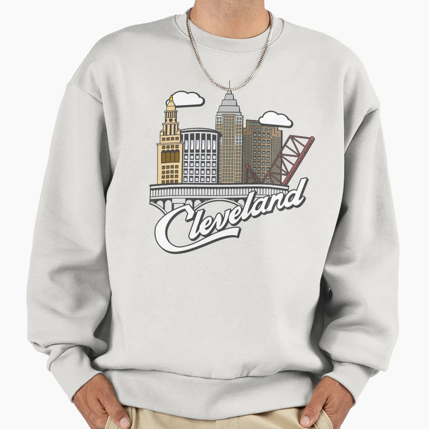 Cleveland Skyline Sweatshirt - Unique Graphic Unisex - T-Shirt, Sweatshirt, Hoodie
