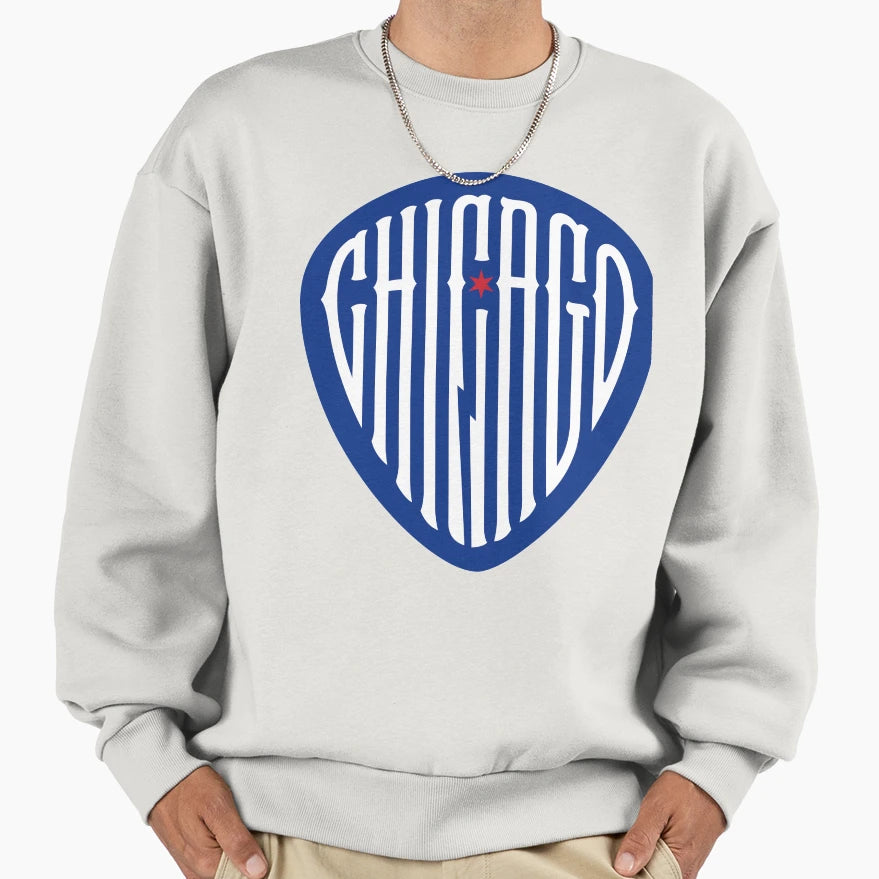 Chicago Blues Guitar Pick Sweatshirt - Graphic Print for Adults - T-Shirt, Sweatshirt, Hoodie
