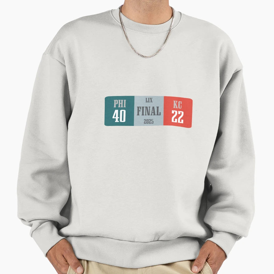 Final Score Super Bowl Lix Sweatshirt - Unique Graphic for Adults - T-Shirt, Sweatshirt, Hoodie