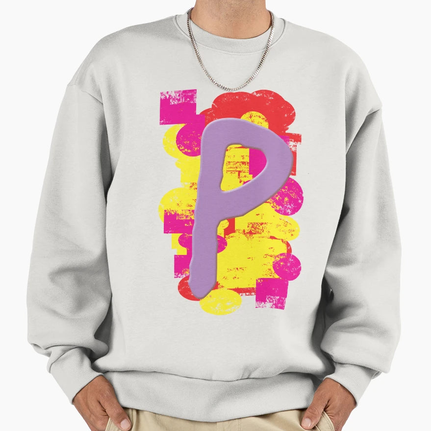 P Letter Letter P Sweatshirt - Casual Everyday Wear Unisex - T-Shirt, Sweatshirt, Hoodie