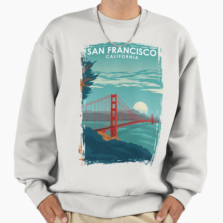 San Francisco California Travel Sweatshirt - Fun Novelty Design for Adults - T-Shirt, Sweatshirt, Hoodie