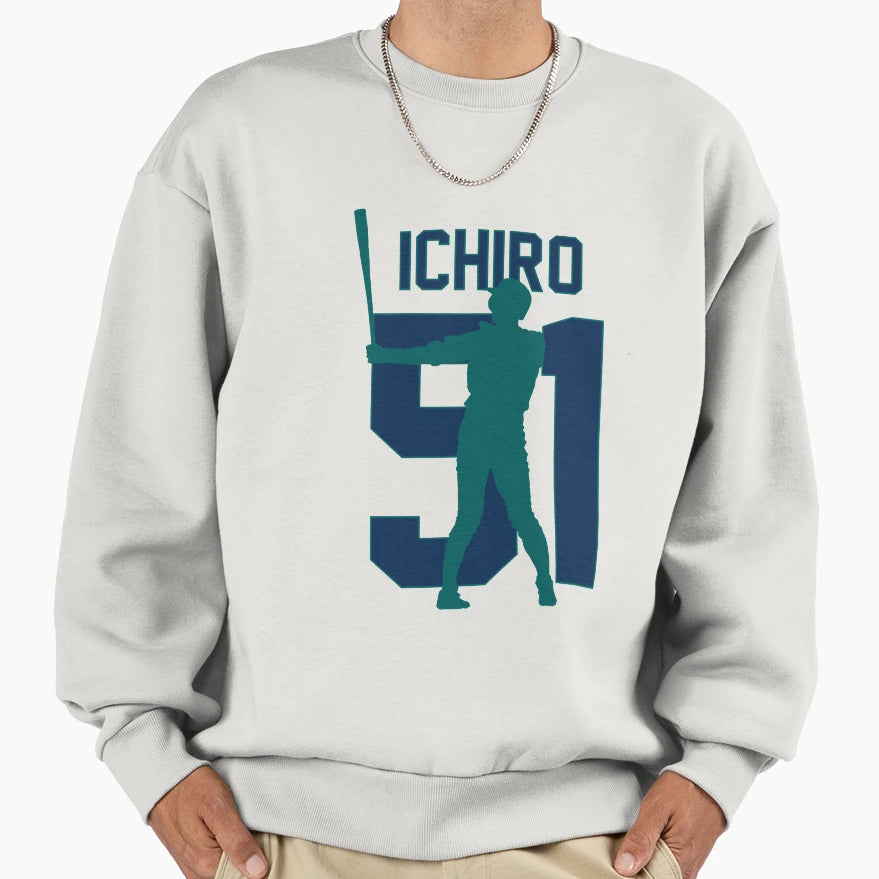 Ichiro Suzuki Jersey Number Artwork Sweatshirt - Trendy Graphic Unisex - T-Shirt, Sweatshirt, Hoodie