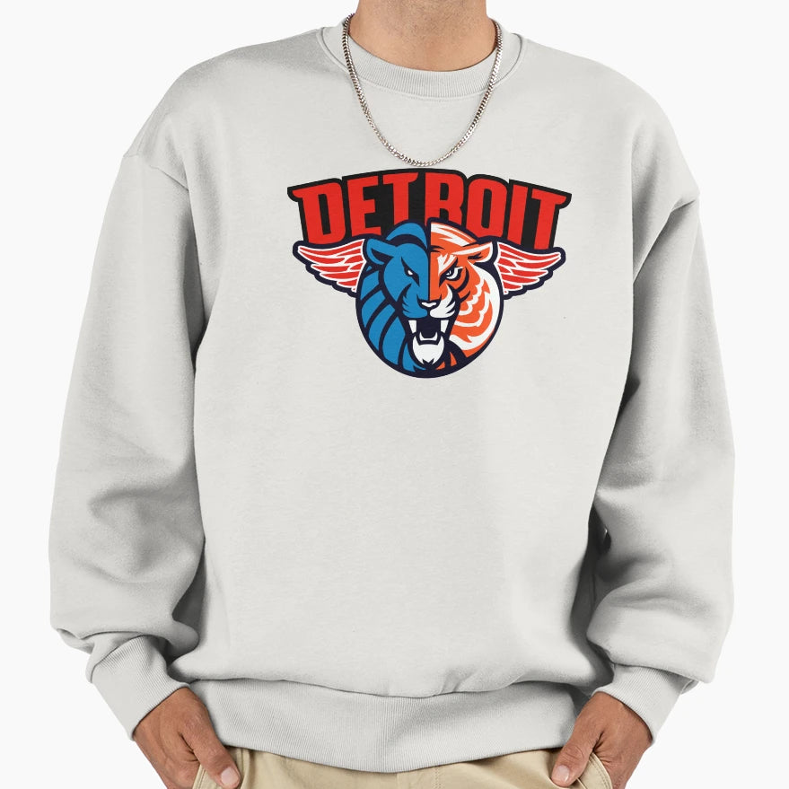 Detroit Beast Version Detroit Text Sweatshirt - Trendy Graphic Unisex - T-Shirt, Sweatshirt, Hoodie