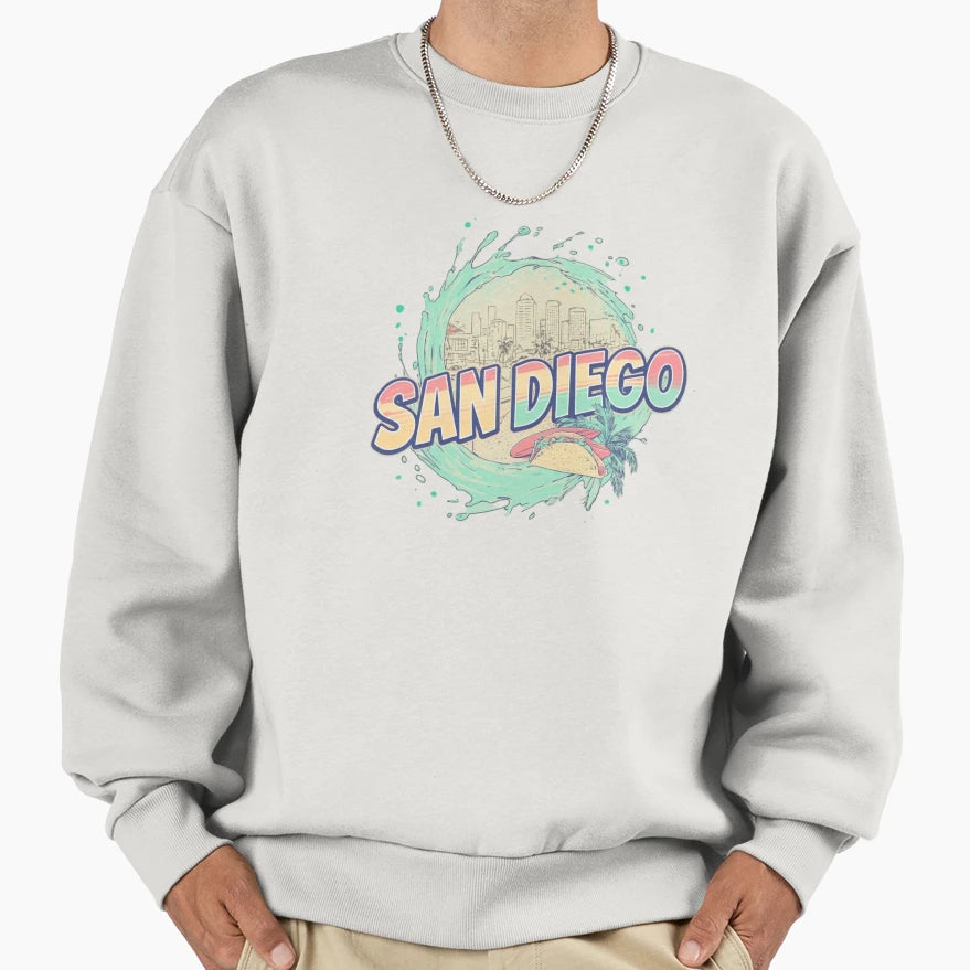 Surf Sketch Pop San Diego Trendy Best Sweatshirt - Unique Graphic Unisex - T-Shirt, Sweatshirt, Hoodie