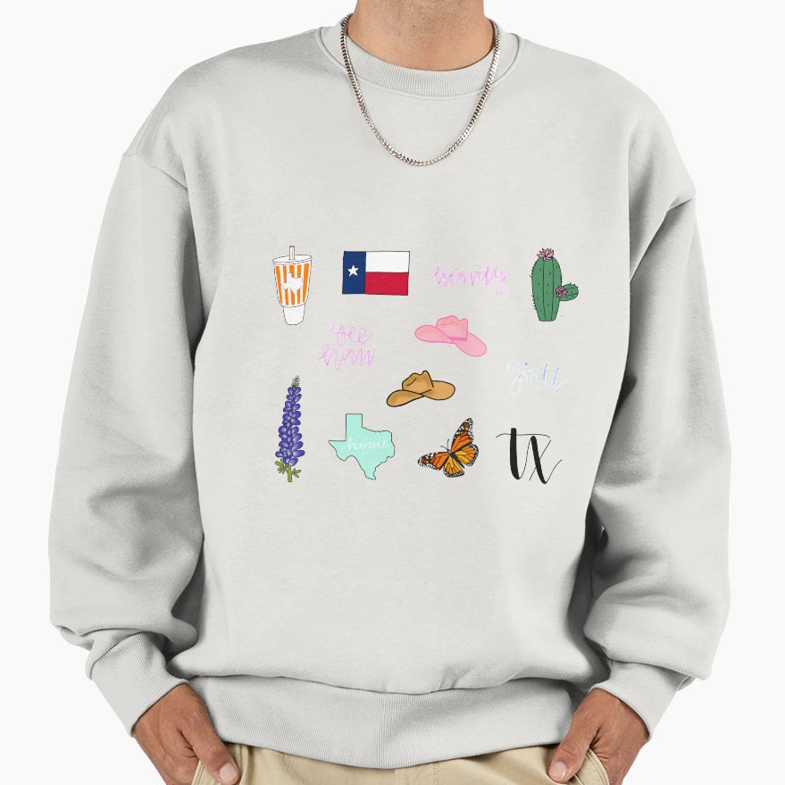 Texas Theme Set Pack Sweatshirt - Novelty Apparel Men Women - T-Shirt, Sweatshirt, Hoodie