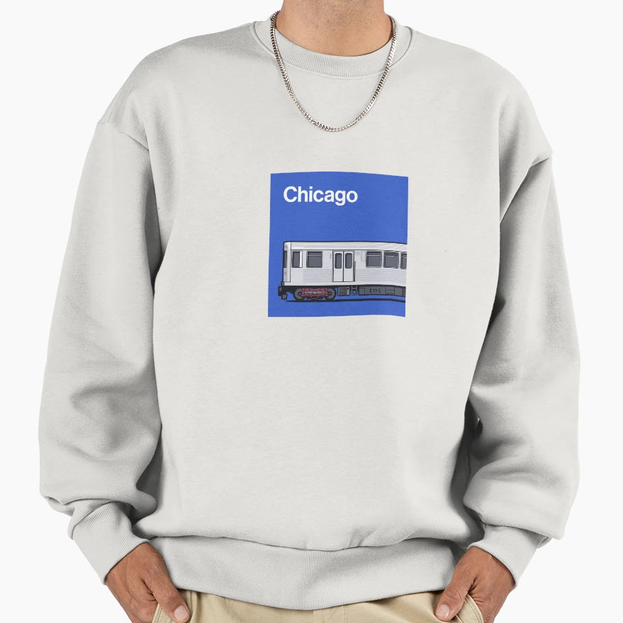 Chicago 5000 Series Blue World Train Sweatshirt - Streetwear Style Unisex - T-Shirt, Sweatshirt, Hoodie