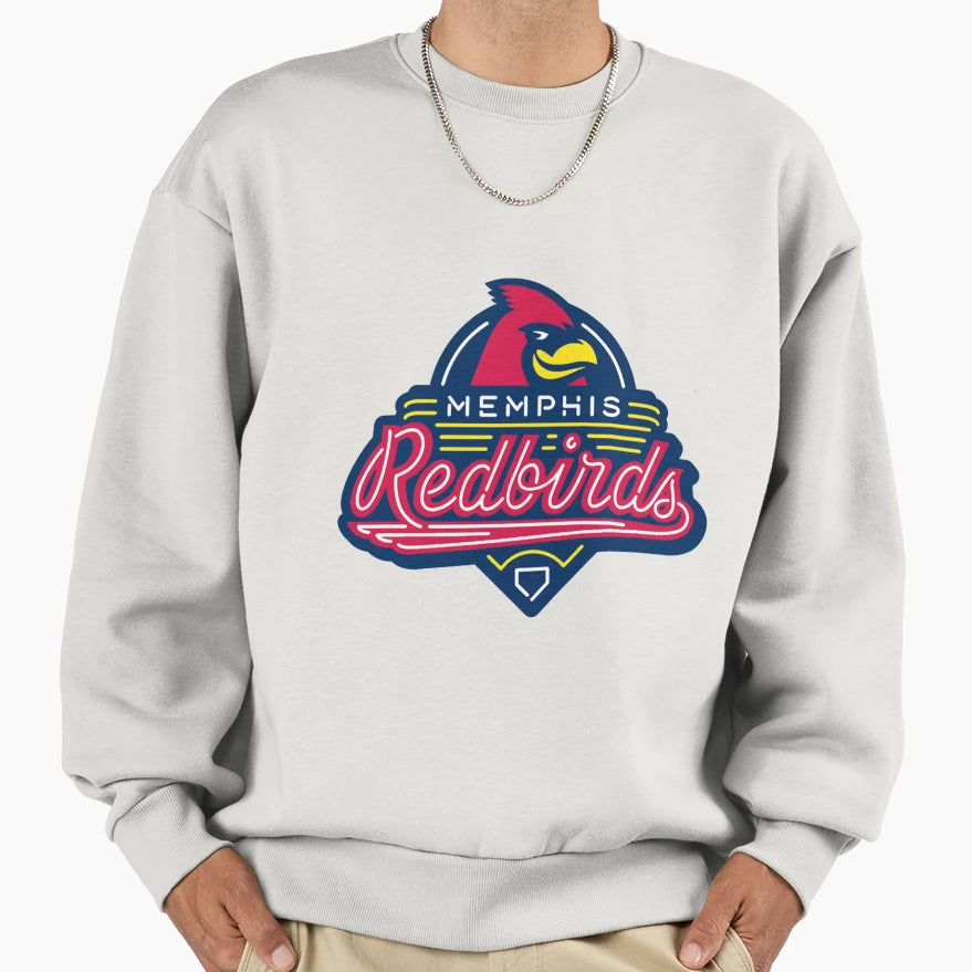 Memphis Redbirds Neon Sign Logo Sweatshirt - Novelty Apparel Unisex - T-Shirt, Sweatshirt, Hoodie