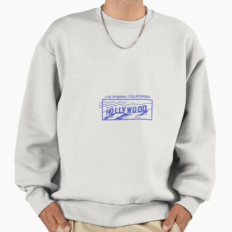 Hollywood Los Angeles Travel Stamp Sweatshirt - Fun Novelty Design Unisex - T-Shirt, Sweatshirt, Hoodie