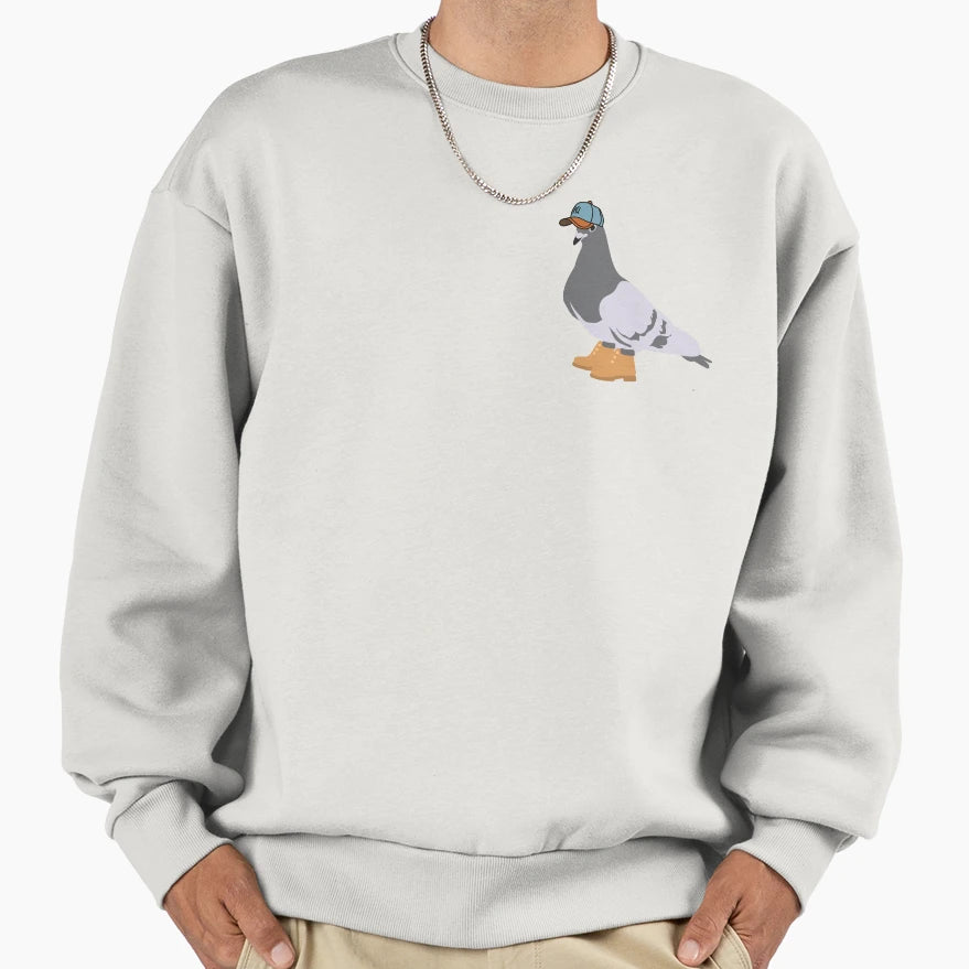 New York Pigeon Timbs Yerrr Sweatshirt - Fun Novelty Design for Adults - T-Shirt, Sweatshirt, Hoodie