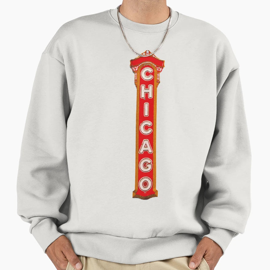 Chicago Theater Sign Sweatshirt - Aesthetic Graphic for Adults - T-Shirt, Sweatshirt, Hoodie