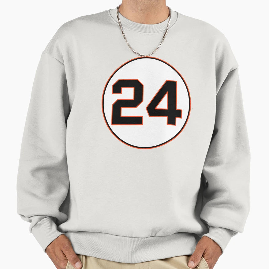 Willie Mays Retired Number 24 San Sweatshirt - Custom Art Print Unisex - T-Shirt, Sweatshirt, Hoodie