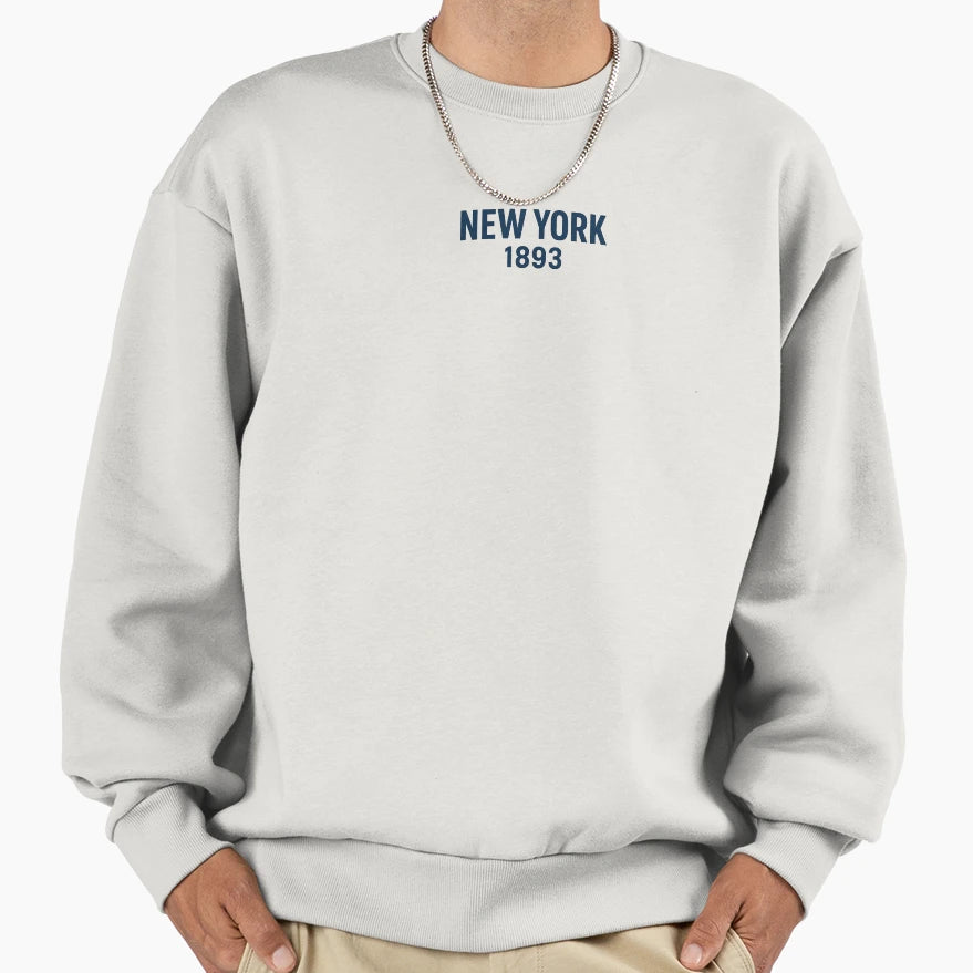 New York 1893 Typography Sweatshirt - Unique Graphic Men Women - T-Shirt, Sweatshirt, Hoodie