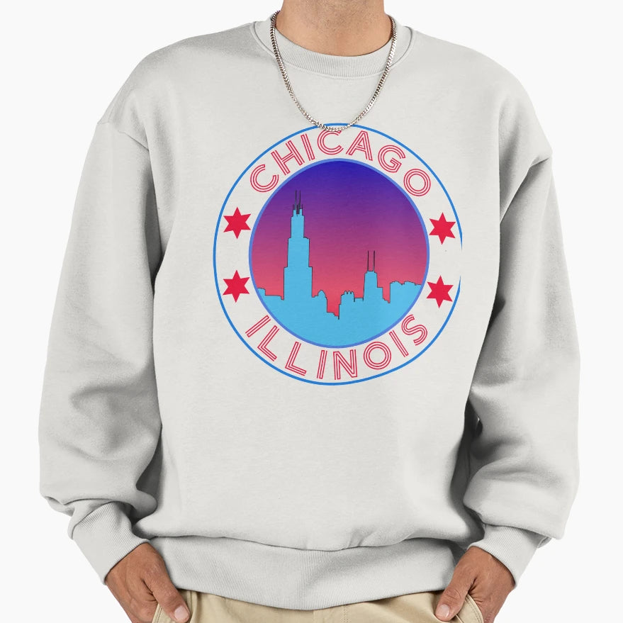 Chicago Illinois Sweatshirt - Trendy Graphic Unisex - T-Shirt, Sweatshirt, Hoodie